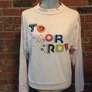 Anthropology pink semi-cropped sweater